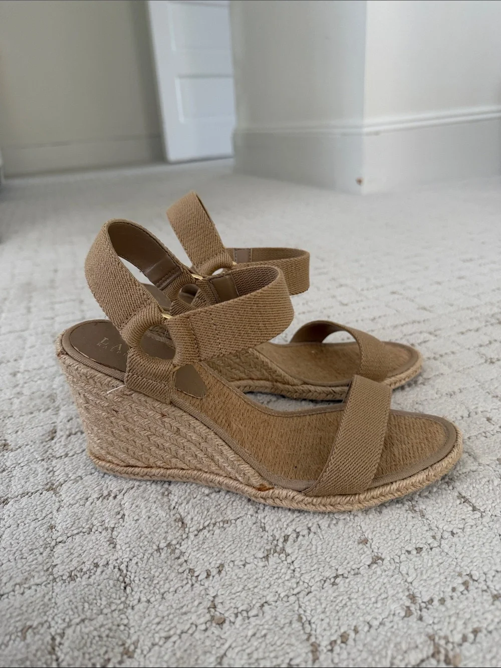 Lauren Ralph Lauren Tan Wedge Espadrille Sandals
